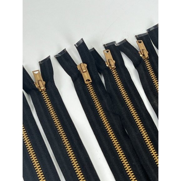 10x NOS Vintage Lot Scovill USA Metal Brass Zipper Pulls Zippers~21" Replacement - Picture 4 of 10